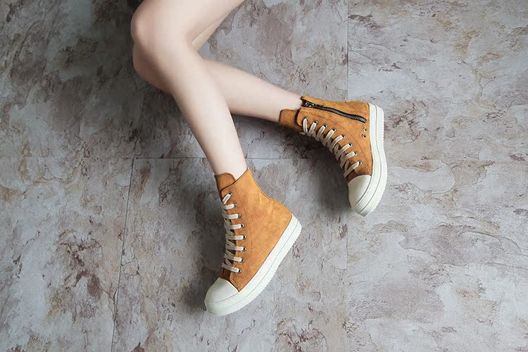 Cao-top sneakers nữ mùa thu ro Hàn Quốc phiên bản ulzzang đáy phẳng Harajuku hoang dã trắng dày dưới hip-hop nữ giày thủy triều