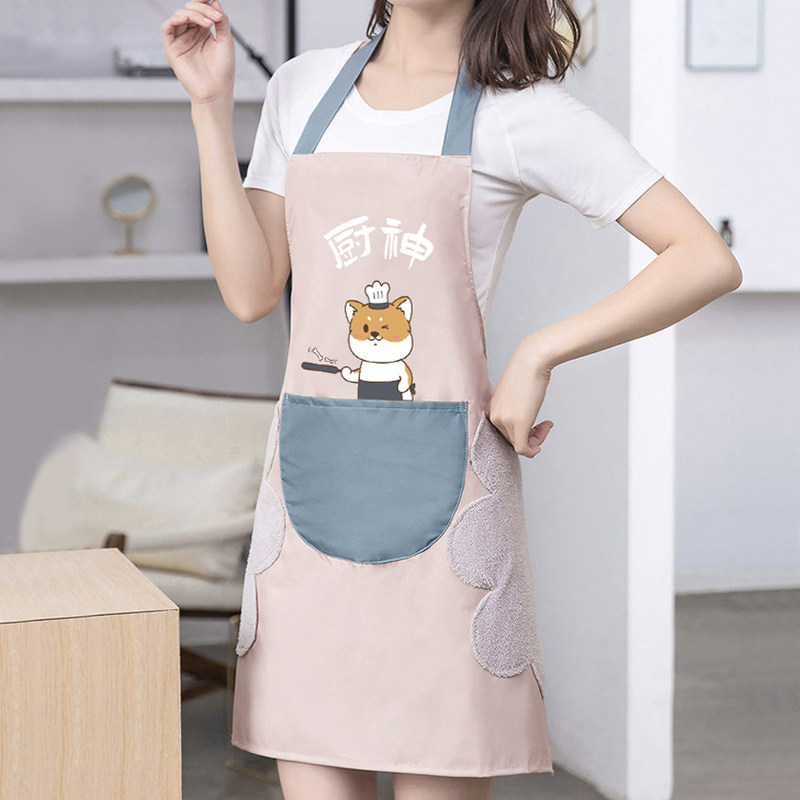 Apron women's home kitchen 2021 new net red waterproof oil-proof home explosion apron cover catering special
