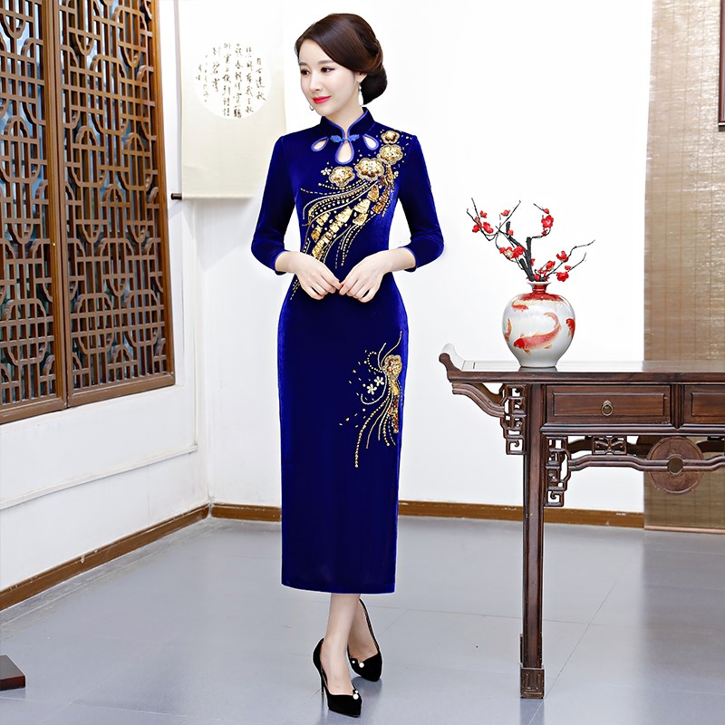  Blue long Phoenix, maxi length+S (below 90 catties)   + $4.72 