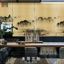 Bamboo curtain roll curtain shading roll pull lift New Chinese custom shading Balcony automatic insulation living room household