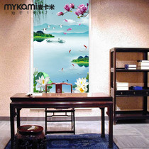 McCamey roller blinds Shading sunshade Study bedroom pattern custom pull curtain lifting roll pull type free hole