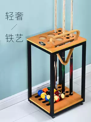 Simple iron frame pool club rack floor-standing 8-hole rack rod holder can hold billiards