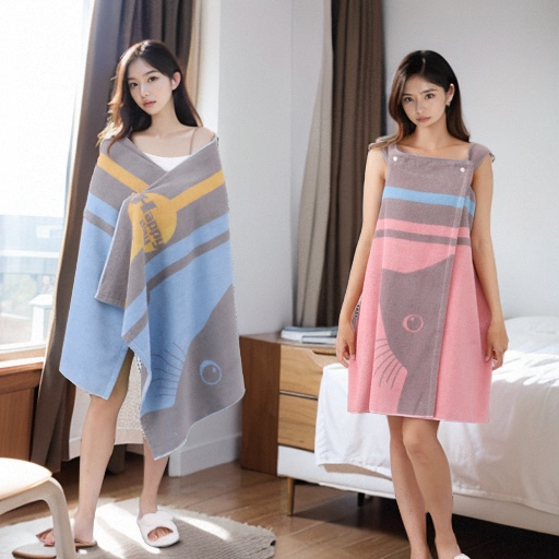 2 Gold-Colored Pure Cotton Bath Towels/Skirts, Wearable and Wrapable, for Home Use, Suitable for Men and Women, Couples, Extra Large and Thick, All-Cotton, Absorbent and Quick-Drying