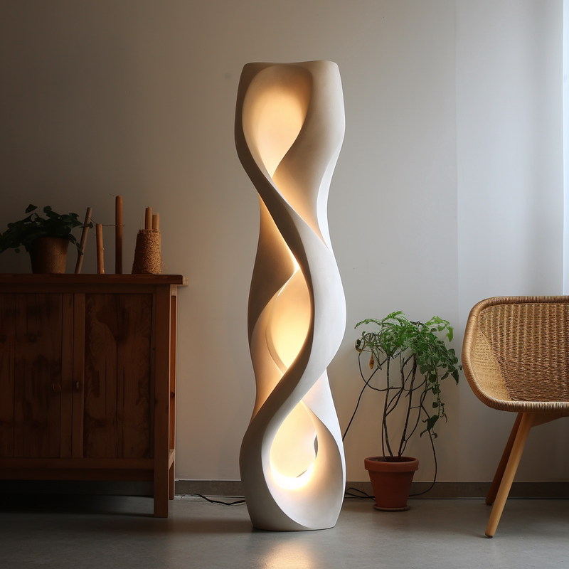 Popular Irregular Twisted Art Floor Lamp, Wabi-Sabi Style, Living Room and Bedroom Space Design, Creative Atmosphere Decorative Lamp