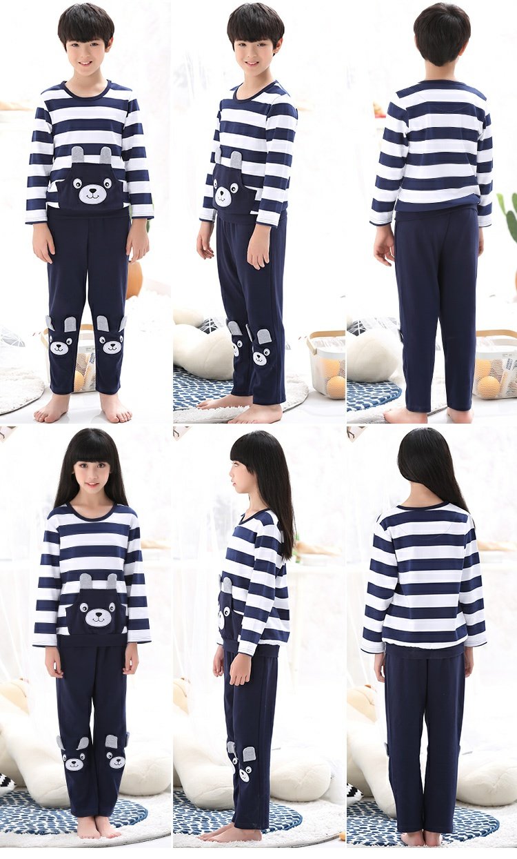Bộ đồ ngủ mùa thu cho cha mẹ và trẻ em cotton dài tay của phụ nữ đồ ngủ nam