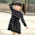 Quần áo nữ mùa xuân và mùa thu chấm bi đan váy trẻ em cotton dài tay 2018 áo len mới cho bé gái váy múa cho bé Váy