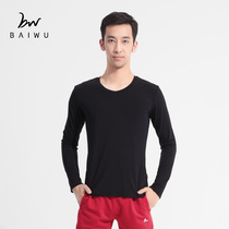 Kamikaze Dance Foundation Tops V-neck Long Sleeve Sports Casual Mens T-Shirt Long Sleeve Dance Kung Fu Tailoring