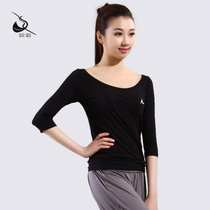 Cypress House Spring Summer Top Dress Purple Exercise Mid-Sleeve Yoga Top Square Dance Clothing Dance Dress Casual Top