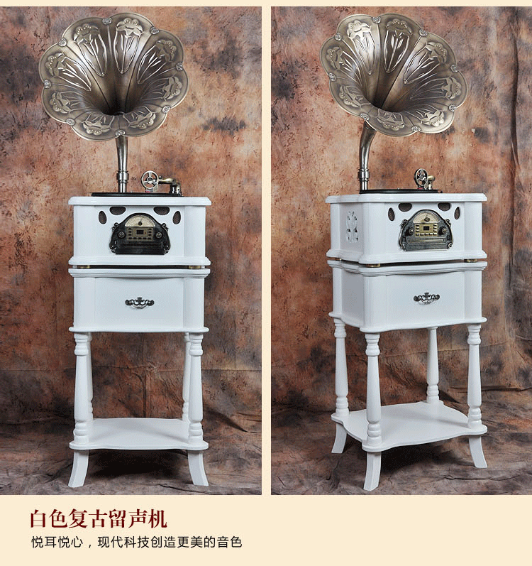 Виниловый проигрыватель 摩范 大喇叭留声机 仿古lp黑胶唱片机 复古老式电唱收音机u盘蓝牙 Mocafine