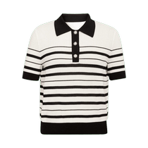 DEEP BREATH Take a deep breath my brother is really good. Pure cotton striped POLO collar sweater A301198
