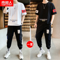 Youth summer suit men trend handsome 2021 new short sleeve T-shirt junior high school students clothes summer clothes T