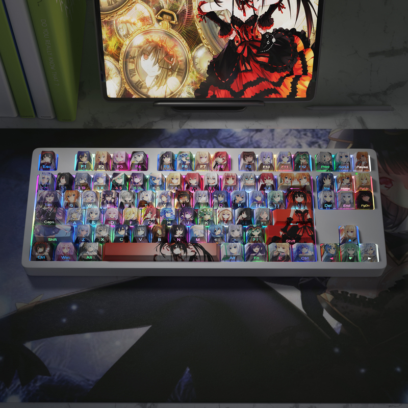 Side-Transparent, Side-Engraved, Date a Live, Original High-Quality Two-Dimensional Anime Dye-Sublimation Mechanical Keyboard Keycaps Side-Transparent, Side-Engraved, Date a Live, Original High-Quality Two-Dimensional Anime Dye-Sublimation Mechanical Keyboard Keycaps