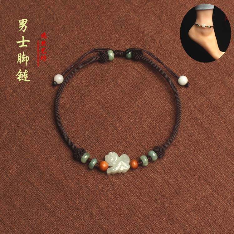 Khai mạc ngọc bích cung hoàng đạo nam chân lợn con chó năm sinh chân đỏ dây thừng Wang Yun kết hôn ngăn chặn nhân vật phản diện may mắn dây đỏ lắc chân nữ handmade