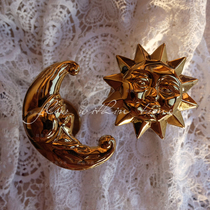  Good morning and good night curtain hookSo I am now my brass gold-plated sun moon coat hook hook