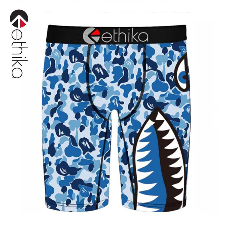 Ethika Graffiti Print Quick-Drying American Style Trendy Men's Elastic Fashion Five-Point Shorts Trendy Underwear ins