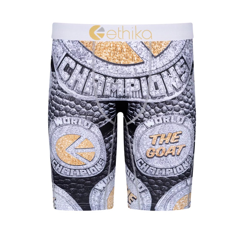 Ethika New Arrivals Graffiti Print Quick-Dry American Style Trendy Men's Elastic Mid-Length Briefs Original Export Goods