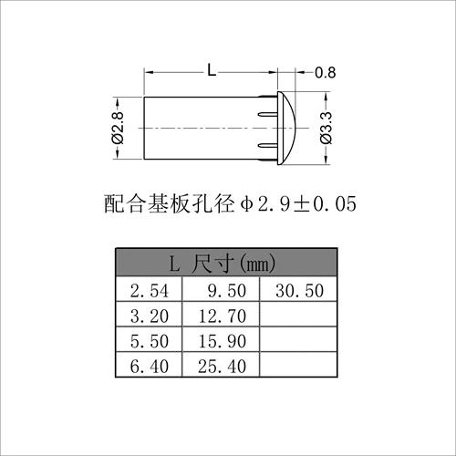 2,8 Диаметр прозрачный световой поведение светодиодного рисунка Светлый световой световой столб Индикатор ПК Высокий прозрачный палка