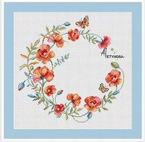 Cross stitch source file poppy wreath
