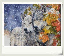 Cross-stitch source file The first snow-Snow Wolf