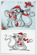 Cross stitch source file Christmas Mouse