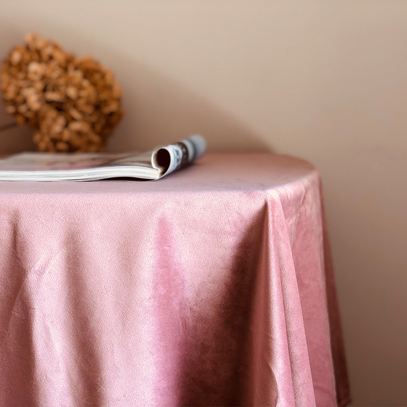 Nordic Velvet Velvet Table Cloth Simply Pink in Dirty Powder Custom Line Cover Cloth