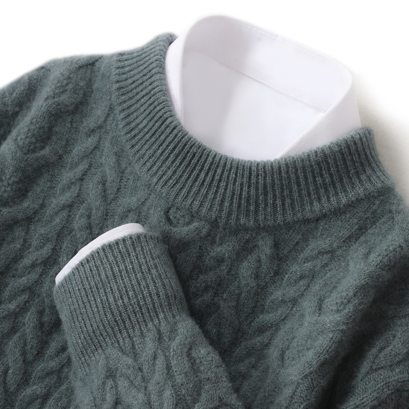 Winter Heavy-Duty Thickened 100% Pure Wool Sweater Men's Half-Turtleneck Sweater Business Casual Knitted Base Layer Cashmere Sweater