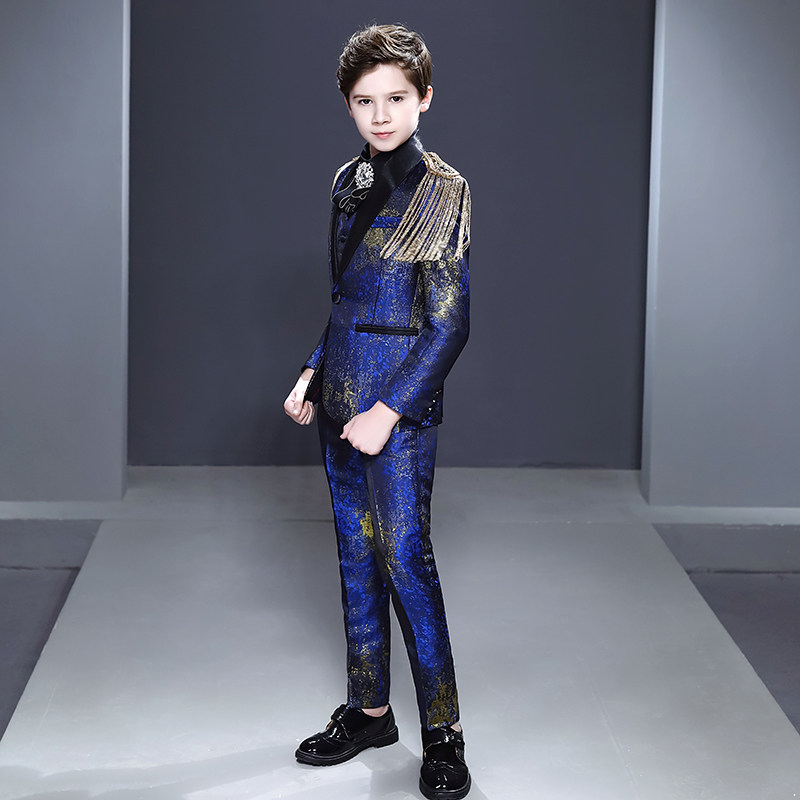 Children's host gown gown walking show to suit boy suit CUHK Tong West suit small suit suit waistcoat waistcoat