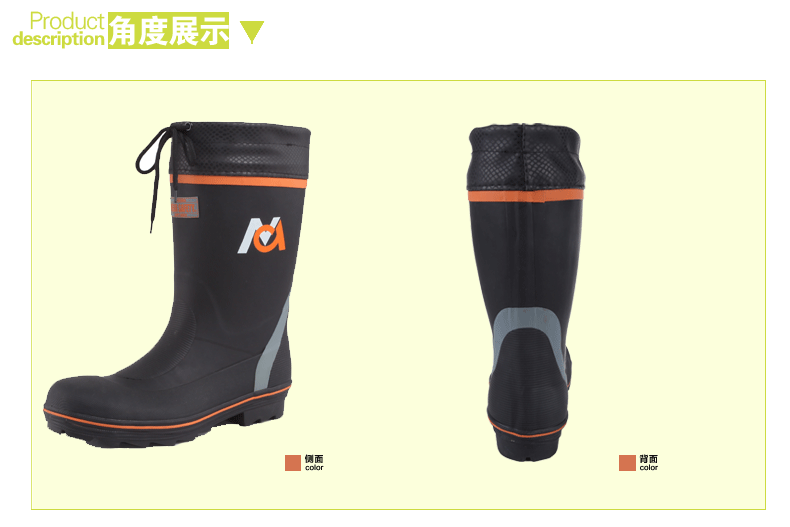Giày đi mưa nam ống thép mũi nhọn chống trượt nước giày chống trượt giày cao su mưa mưa mùa xuân và mùa hè mới - Rainshoes giay tay chong nuoc