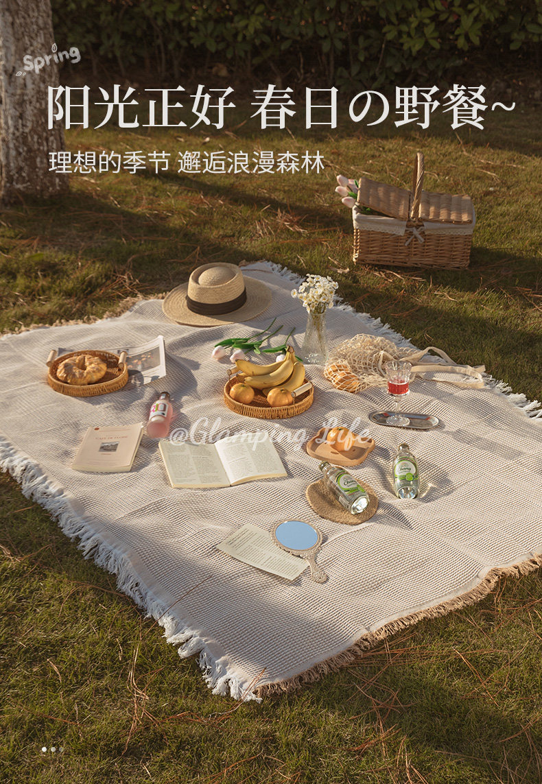 Пикник подушечка влага сгущаться Ins fengchunyou пикник ткани реквизит кемпинг коврики сын на открытом воздухе статьи песчаный пляж подушечка 探乐谷 
