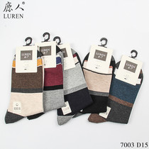 Deer mens socks mid-tube fashion wild stripe pure cotton socks Deer socks mens winter 7003