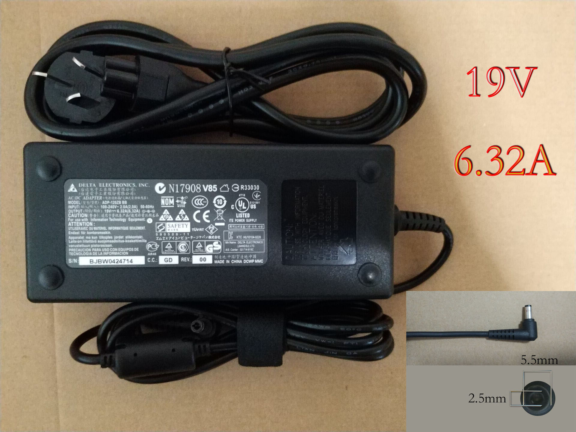 Suitable for MSI MSI GE60 GE70 BTY-S17 19V 6 32A 120W notebook power supply