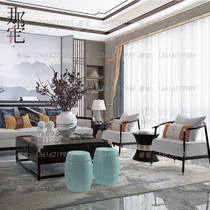 New Chinese Solid Wood Zen Willpower Sale VILLA MODERN LIGHT LAVISH SOFA TEA TABLE COMPOSITION CHINA WIND CLOTH FURNITURE CUSTOMIZED