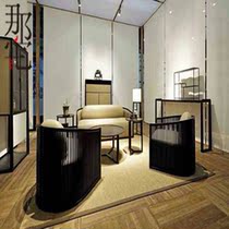 New Chinese Solid Wood Living Room Modern Chinese Vintage Sofa Combined Tea Table Corner A Few Zen Retro Furniture Custom