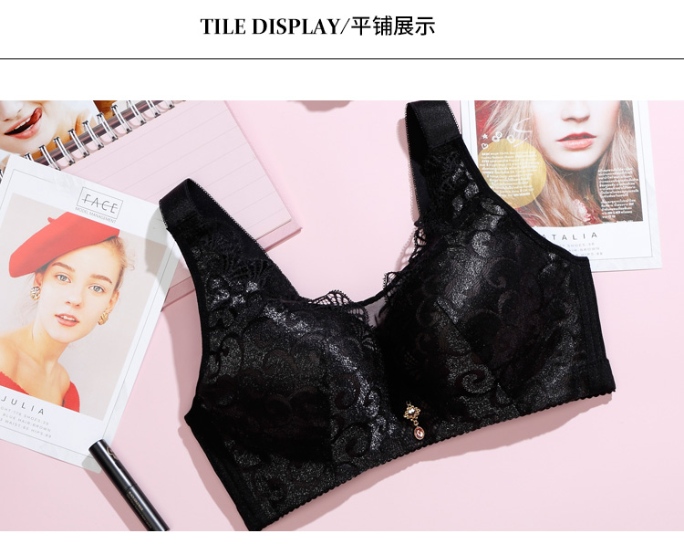 Bra thiết lập một loạt các tùy chọn thu thập ba chiều điều chỉnh đồ lót nữ thoải mái ren gợi cảm không có vòng thép áo lót bầu