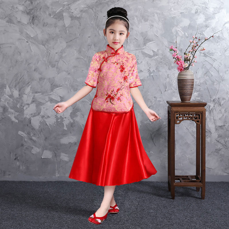 Children's Day Children's Day costumes girls' Republic of China style student costumes costumes Hanfu chorus recitation costumes Chinese style