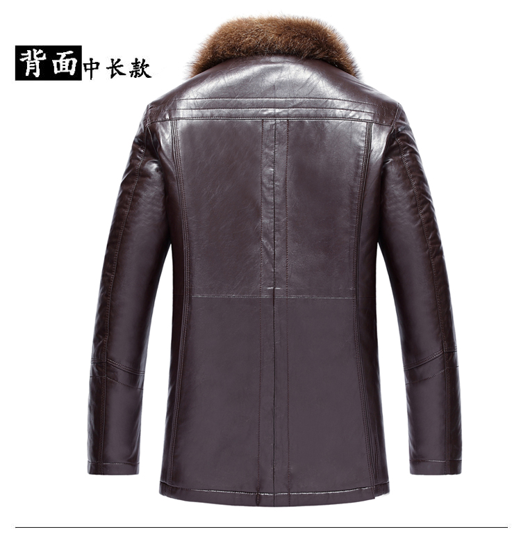 2017 Hained fur one leather men fur leather leather men raccoon lông cổ áo giải phóng mặt bằng dày áo khoác nam áo khoác nam 2021