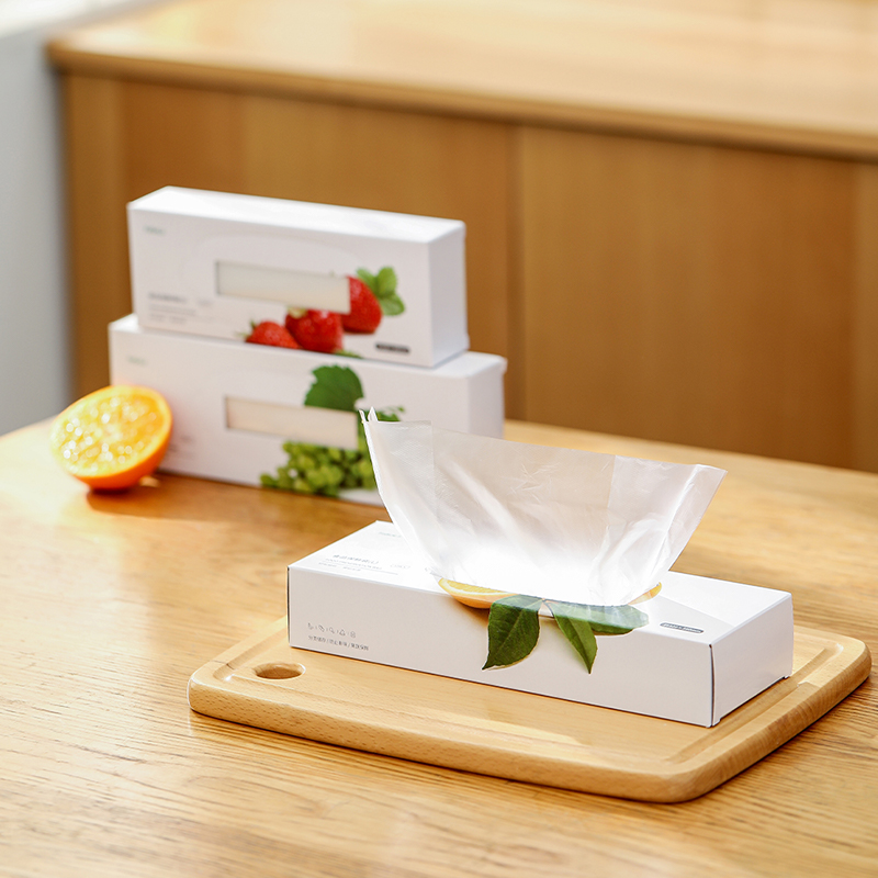 Food fresh-keeping bag household food bag refrigerator fruit and vegetable packaging transparent thickened plastic bag boxed extraction type