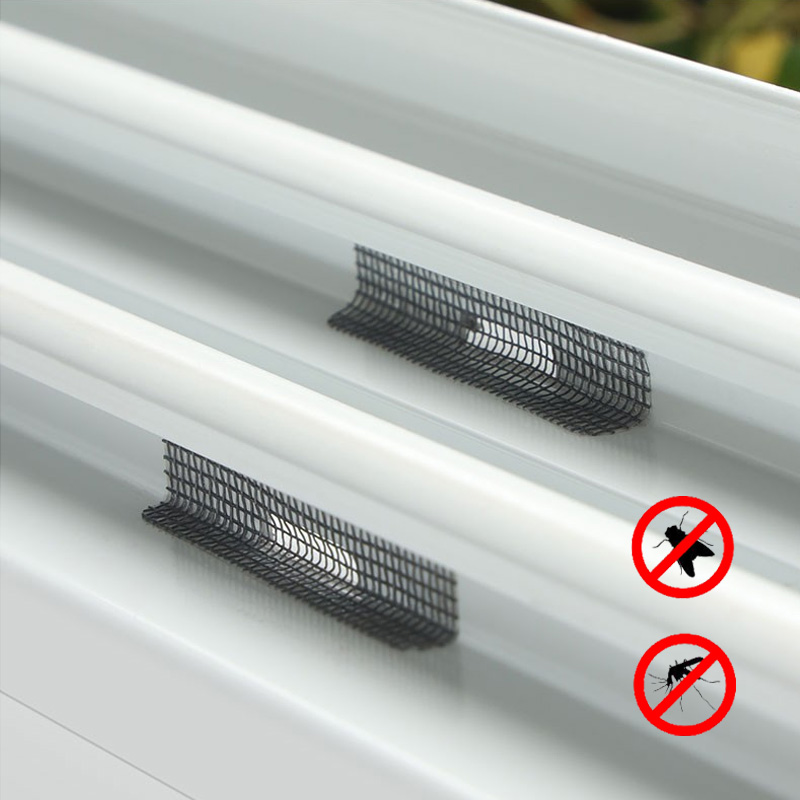 Door and window track flow hole anti-mosquito sticker window slot drain plugging net paste insect self-adhesive screen window net hole sticker
