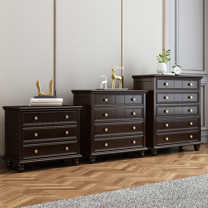 American country all solid wood drawer 3 4 5 living room oak dining side drawer storage storage three four five drawer