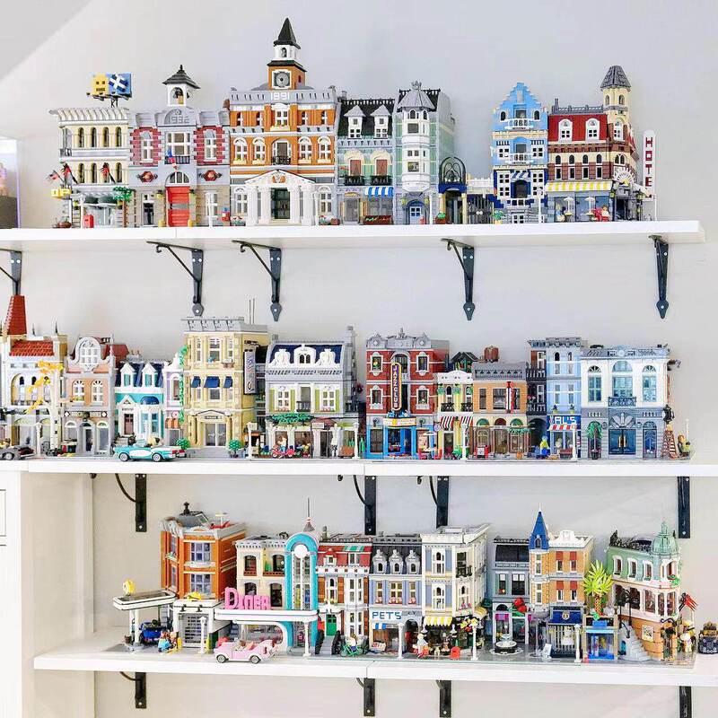 City Street Scene Hotel Nostalgic Paris Restaurant Brick Bank Detective Agency Pet European Bookstore Theater Building Blocks