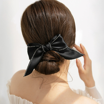 Oversized bow headwear semi-tied hair clip Net red 2021 new fabric back top clip horizontal clip hair accessory