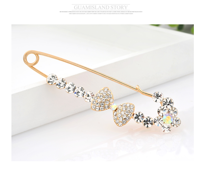 Hàn quốc phiên bản của rhinestone trâm đồ trang sức cung lớn trâm trâm phụ kiện khăn choàng khóa ngực khóa nữ trâm cổ áo