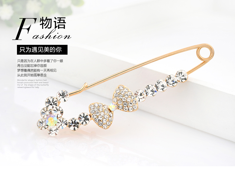 Hàn quốc phiên bản của rhinestone trâm đồ trang sức cung lớn trâm trâm phụ kiện khăn choàng khóa ngực khóa nữ trâm cổ áo