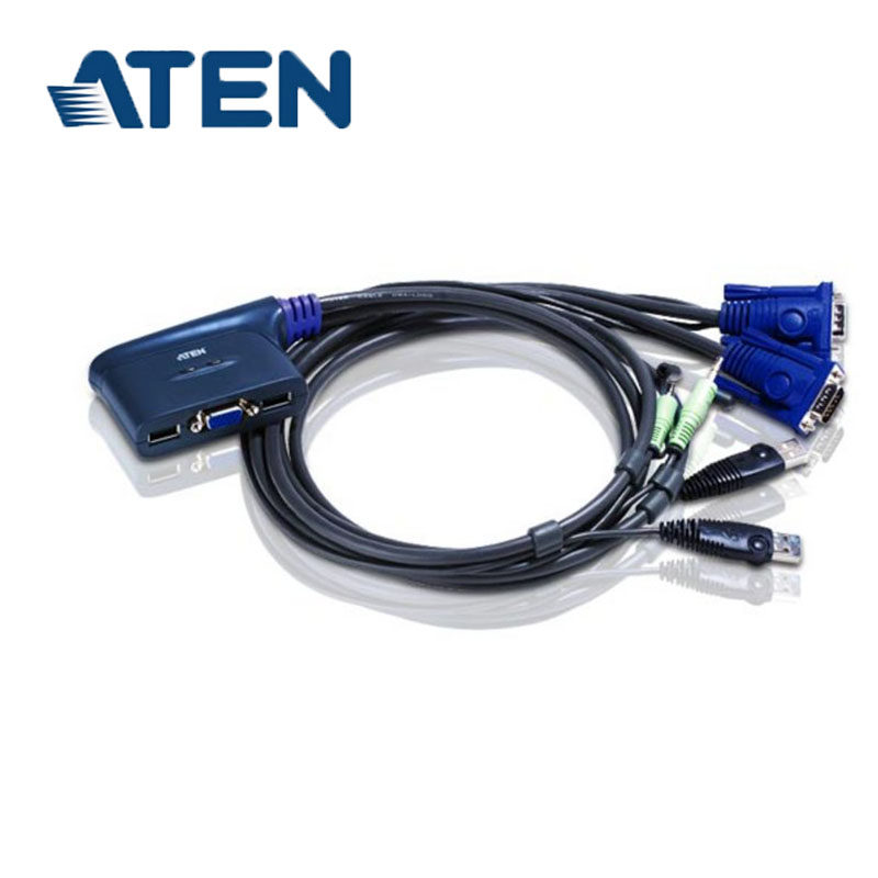 ATEN Hongzheng CS62US keyboard and mouse 2 port computer sharer kvm switch 2 in 1 out VGA port