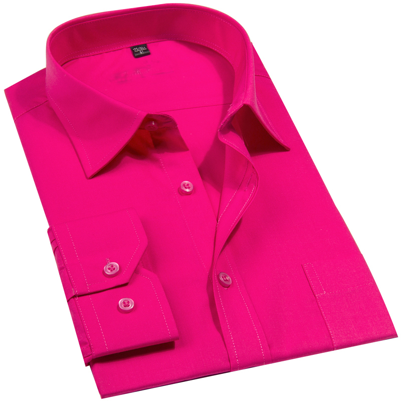 Men's Rose Red Long-Sleeved Shirt, Rose Red Men's Clothing, Wedding Rose Red Groom's Trendy Casual Dragon Fruit Color Men's Shirt Men's Rose Red Long-Sleeved Shirt, Rose Red Men's Clothing, Wedding Rose Red Groom's Trendy Casual Dragon Fruit Color Men's Shirt