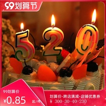 Childrens birthday gift digital candle one year adult party creative non-smoking cake baking dress supplies