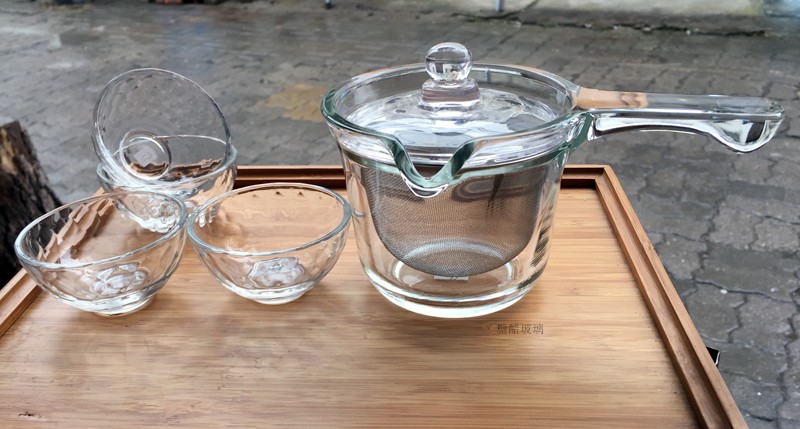 sohome Japanese emergency teapot pot Teapot side pot thick glass teapot 300ml flower teapot tea set