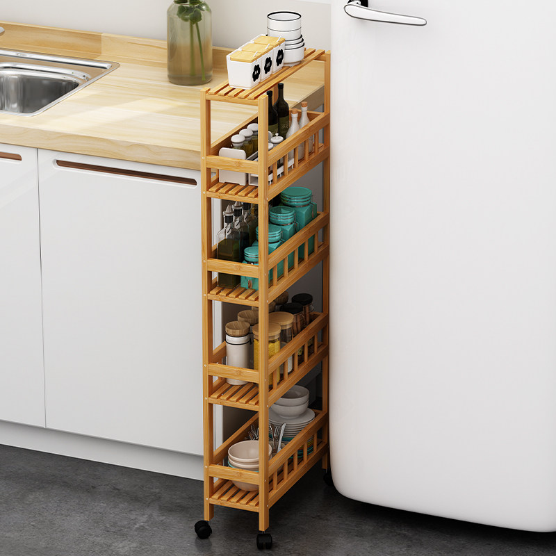 Kitchen Shelve Corner Clip Slit Rack Super Narrow Fridge Gap Contained Home Bathroom Floor Multifunctional Containing Cabinet