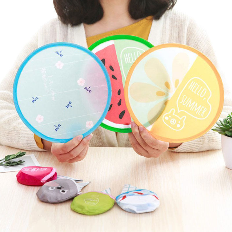 Japanese - style jitsu fresh mini folding small fan summer folding fan creative outdoor tour portable cartoon fan