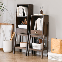 Solid wood bookshelf bookcase floor-to-ceiling living room shelf creative locker study small apartment storage cabinet bedroom cabinet
